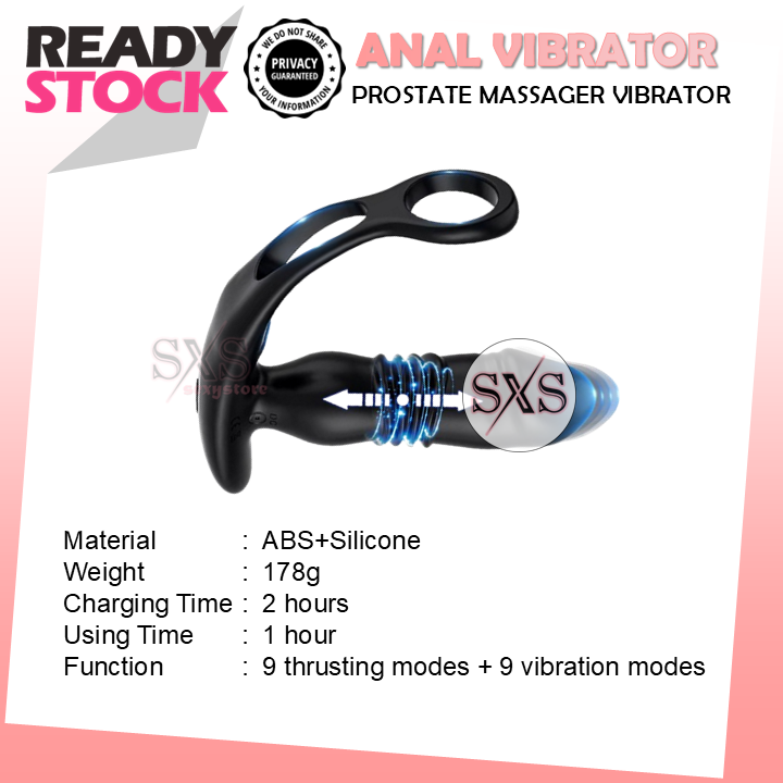 APP Controlled 3-IN-1 Prostate Vibrator Anal Vibrator Dildo Shape Butt Plug Cock Ring With Thrusting & Vibration