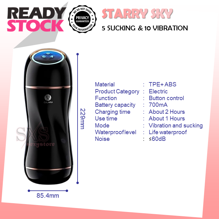 GALAKU Starry Sky Male Masturbation Cup With 5 Sucking Modes & 10 Vibration Modes
