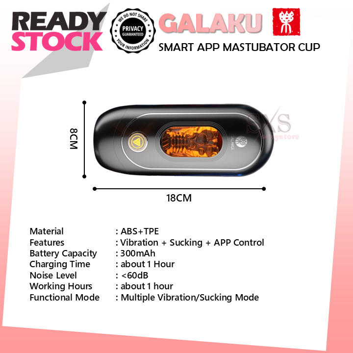 GALAKU Devourer Smart Masturbator Cup APP-Controlled Dual Stimulation with Vibration & Suction