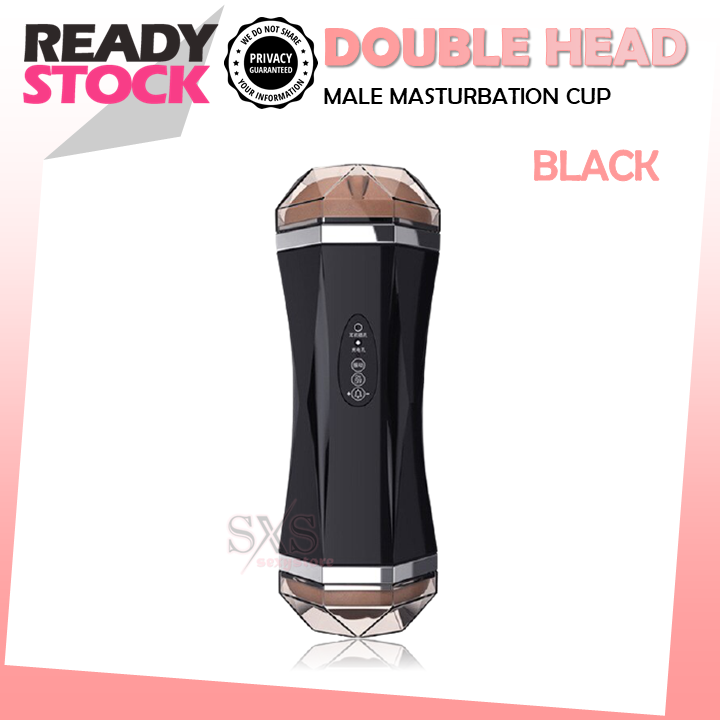 Double Hole Smart 2-in-1 Vibrating Masturbator with Sound for Men