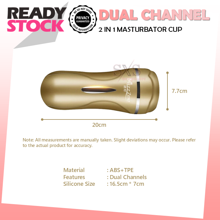 Premium Twin Thrill Dual-Channel Stroker - 1 Sided Vagina & Anal 2-in-1 Pleasure Cup For Men