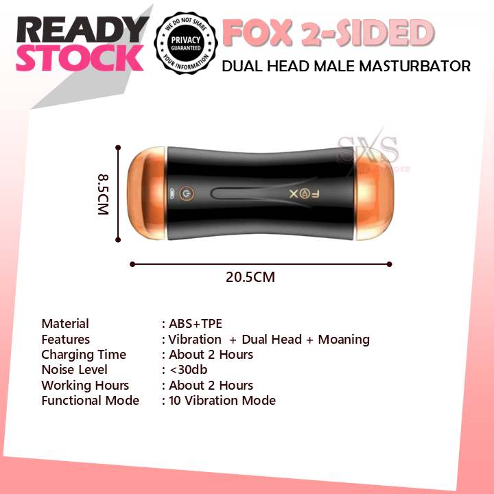 FOX 2-Sided Automatic Male Masturbator Dual Head Men Masturbation Cup