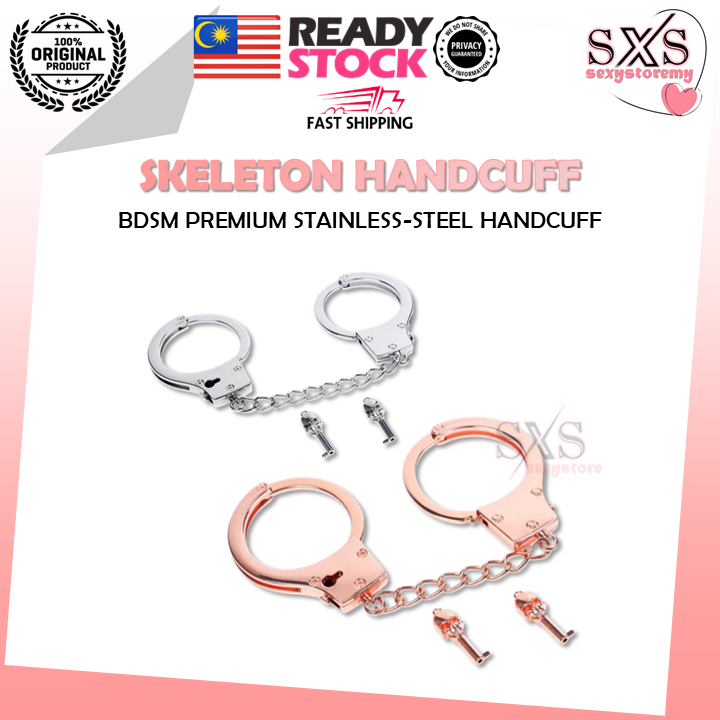 BDSM Premium Quality Skeleton Handcuff - Stainless steel Hand Cuff BDSM Handcuffs