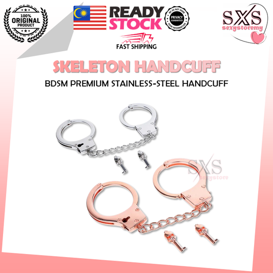 BDSM Premium Quality Skeleton Handcuff - Stainless steel Hand Cuff BDSM Handcuffs