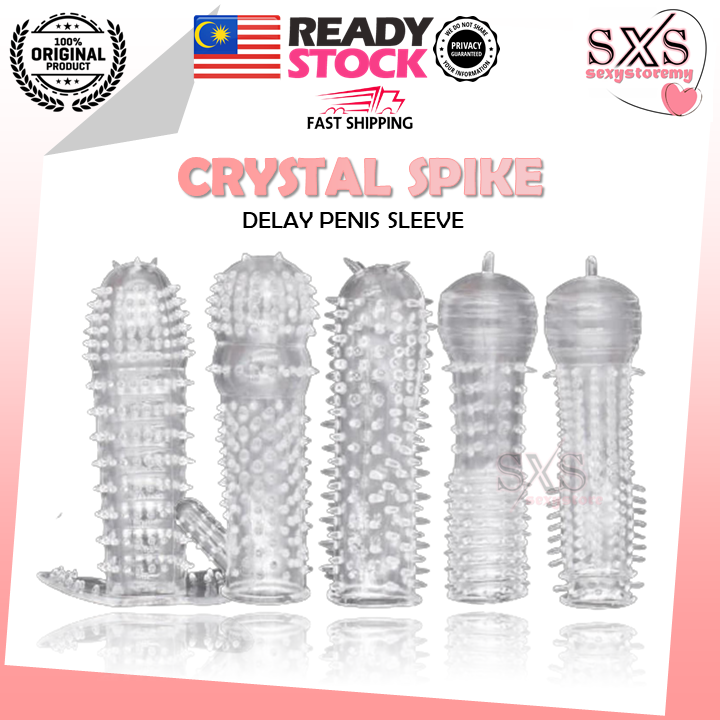 🔥Crystal Spike Condom Men Crystal Sleeve Enlarger Extender Maximum Pleasure Kondom Tahan Lama REUSEABLE CONDOM 颗粒水晶套 安全套