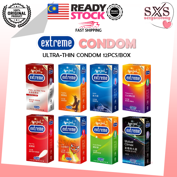 EXTREME Condom 3/12pcs Condom For Men Kondom Lelaki Tahan Lama Kondom Tambah Panjang mutual climax 避孕套 安全套 保险套