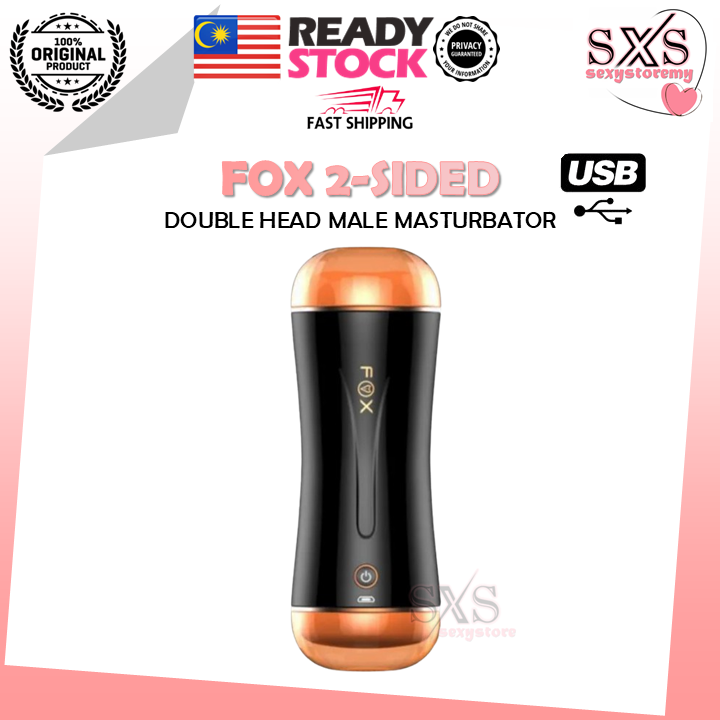 FOX 2-Sided Automatic Male Masturbator Dual Head Men Masturbation Cup Male Two Way Cup Double Head Masturbation Cup