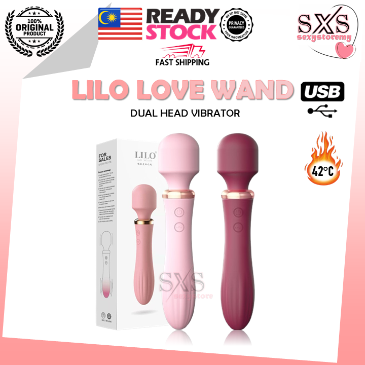 LILO "Love Wand" Dual-Head Vibrator Rechargeable Multi-Speed AV Massager for Women
