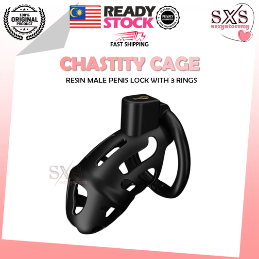 Male Chastity Cage Lightweight Resin ABS Cock Cage with 3 Ring Sizes Adult Abstinence Lock Chastity Cock Cage for Men