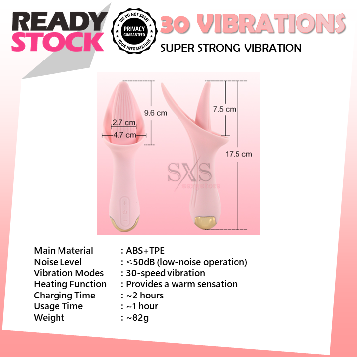 30 Powerful Vibration Modes Vibrator Licking Sensation for Clitoris & Breast USB Rechargeable Licking Stimulator Sex Toy For Women Tongue Massager 自慰棒 按摩棒