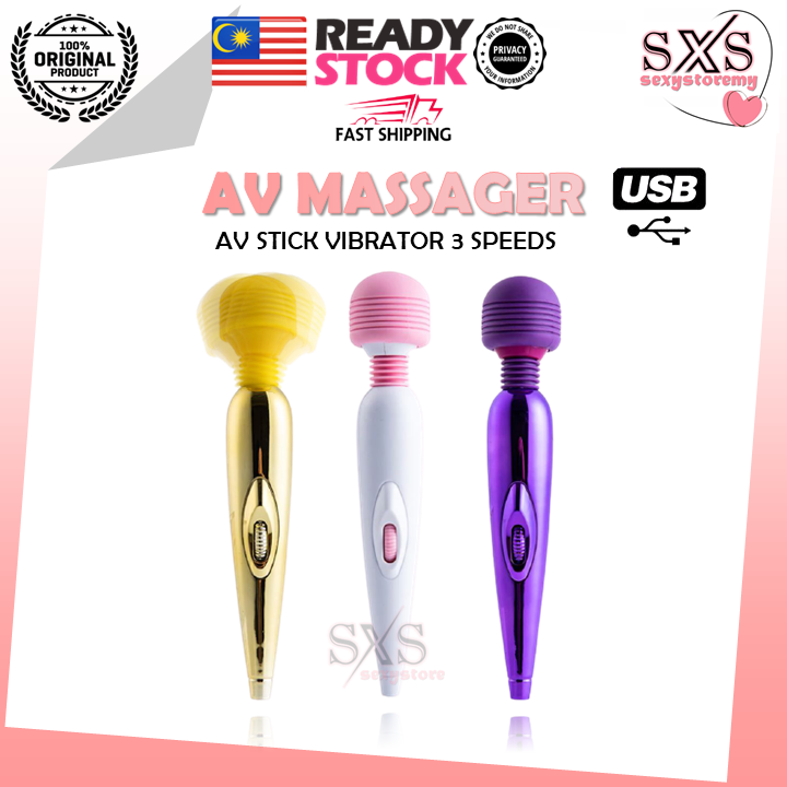 💗SYOK!!!💗AV Vibrators USB Rechargeable AV Stick G Spot Vibrator for Woman Massager Sex Toys Alat Pembantu Wanita 自慰器 自慰棒
