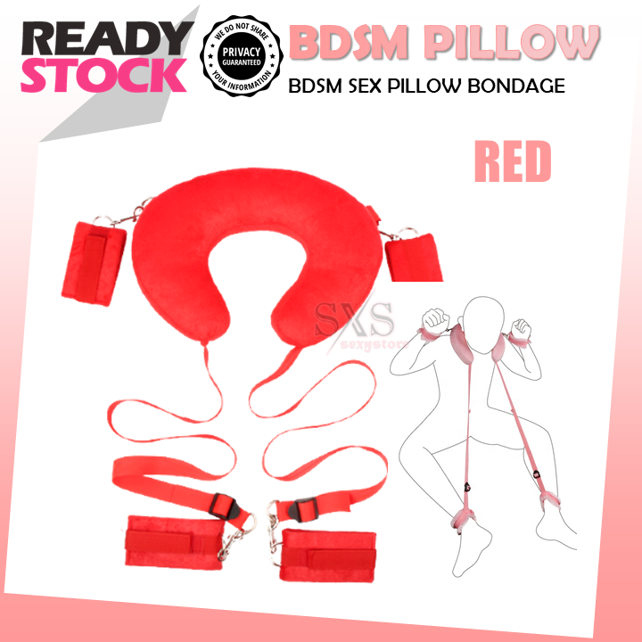 BDSM Sex Pillow – Bondage Pillow with Handcuffs & Leg Cuffs for Couples