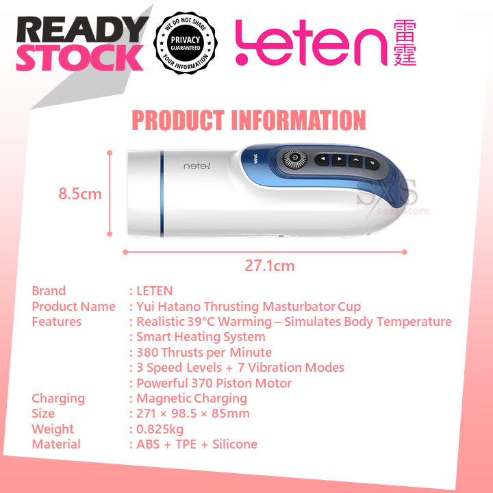 LETEN AV Yui Hatano – Rechargeable Automatic Telescopic Masturbator