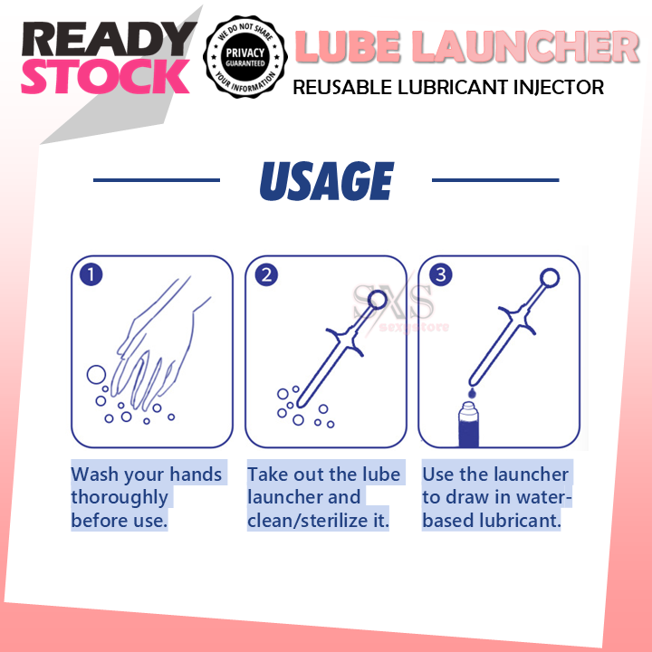Reusable Lube Launcher - Lubricant Injector For Vagina & Anal