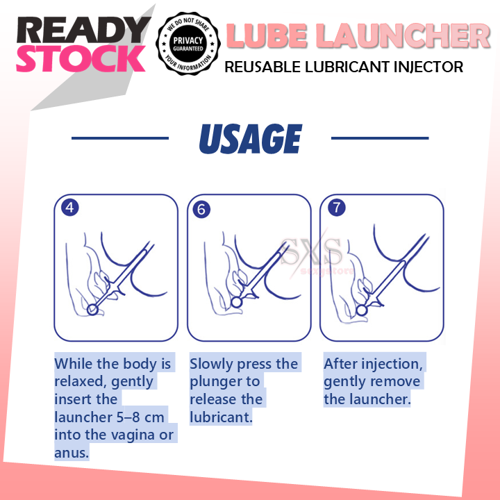 Reusable Lube Launcher - Lubricant Injector For Vagina & Anal