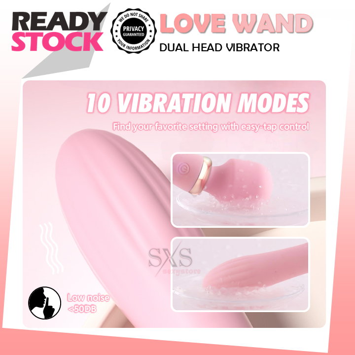 LILO "Love Wand" Dual-Head Vibrator Rechargeable Multi-Speed AV Massager for Women