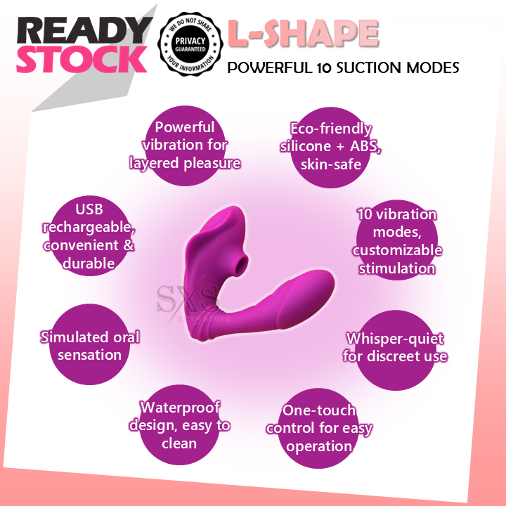 Dual Pleasure Wearable L-Shape AV Vibrator Clitoris Stimulation Vibrator
