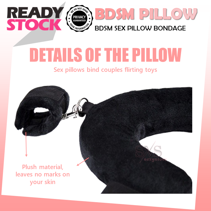 BDSM Sex Pillow – Bondage Pillow with Handcuffs & Leg Cuffs for Couples