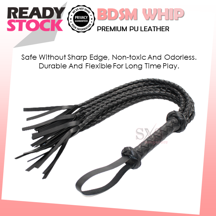 Premium PU Leather BDSM Whip – Flogging & Bondage Restraint Toy