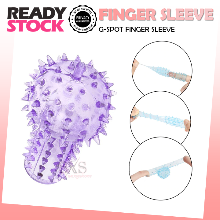 G-SPOT Finger Sleeve Spike Cover Condom Sex Toys Crystal Particle Finger Spike Condom Sex Toy Kondom Jari Mainan Seks