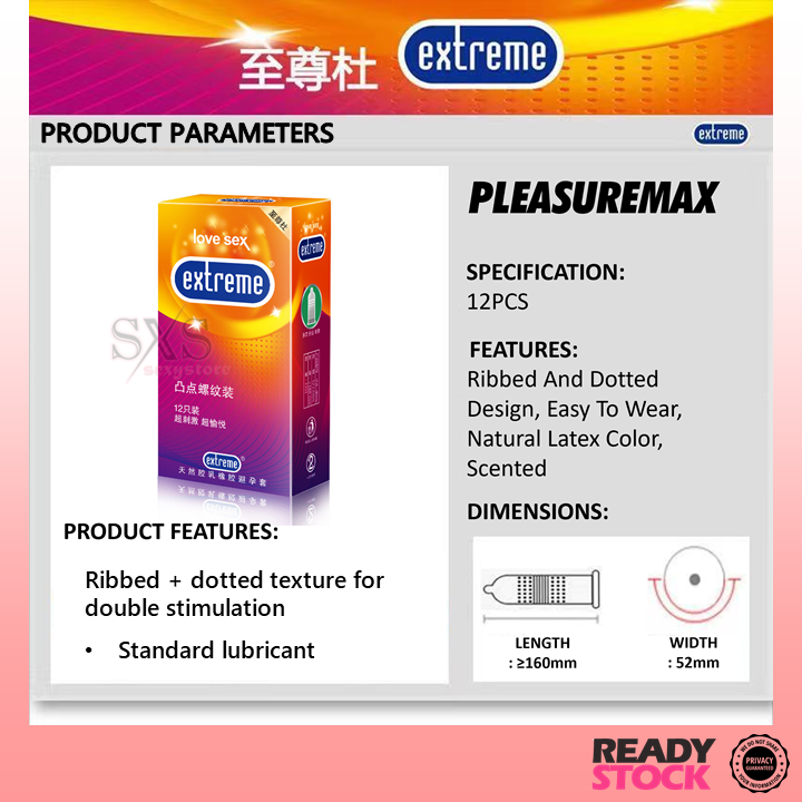 EXTREME Condom 3/12pcs Condom For Men Kondom Lelaki Tahan Lama Kondom Tambah Panjang mutual climax 避孕套 安全套 保险套