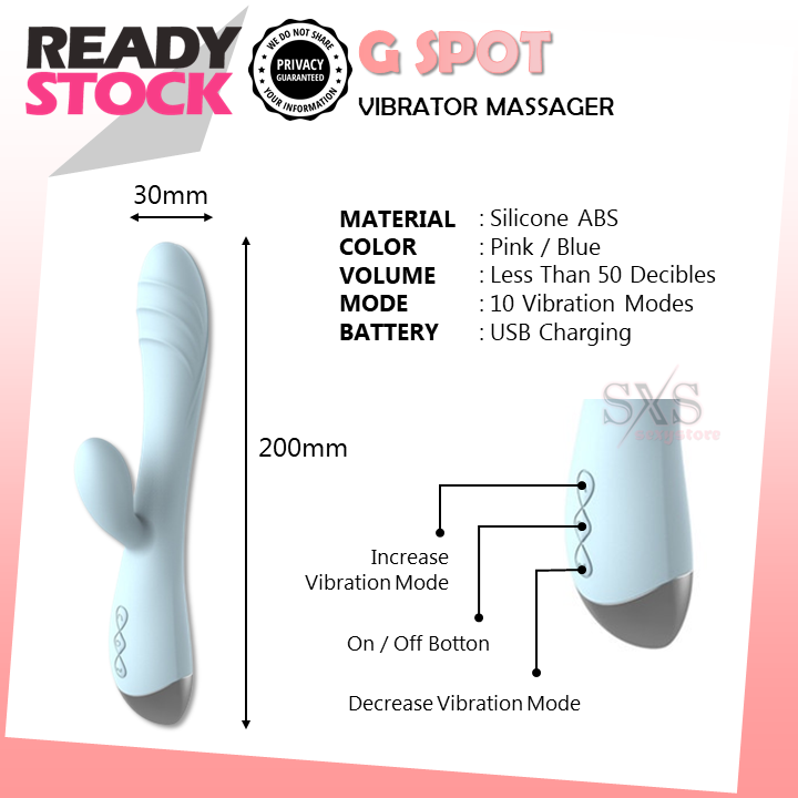 G-Spot Vibrator Massager boleh dicas semula bergetar 10 Kelajuan Getaran klimaks wanita zakar palsu Batang melancap(berbentuk dildo)