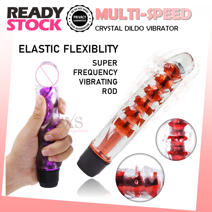 GILE SYOK Multi Speed Crystal Dildo Vibrator Massager Masturbator Sex Toy For Women Alat Sek Seks Toy Wanita 自慰棒 按摩棒