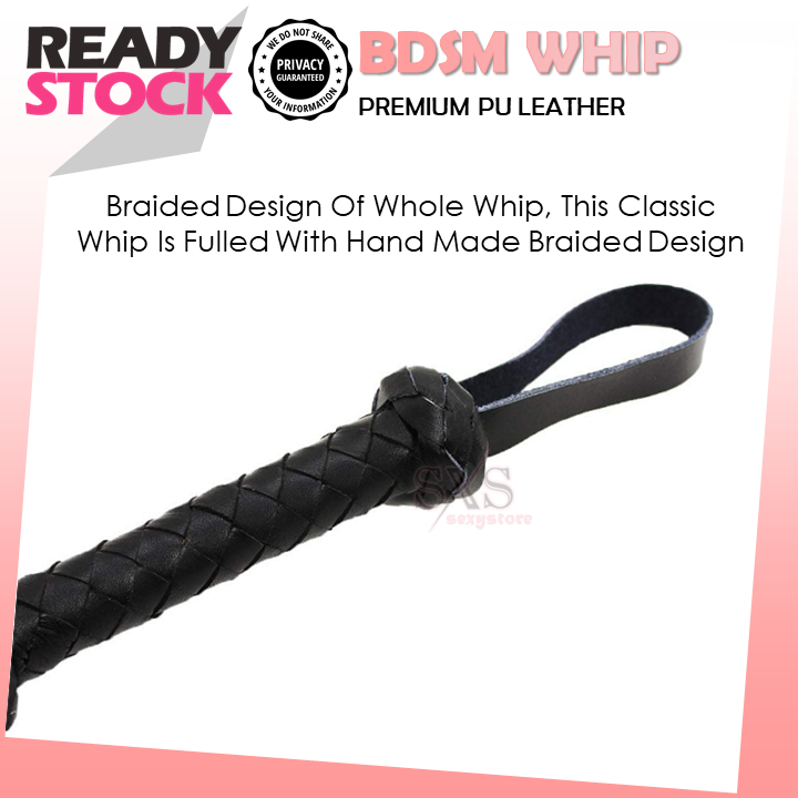 Premium PU Leather BDSM Whip – Flogging & Bondage Restraint Toy