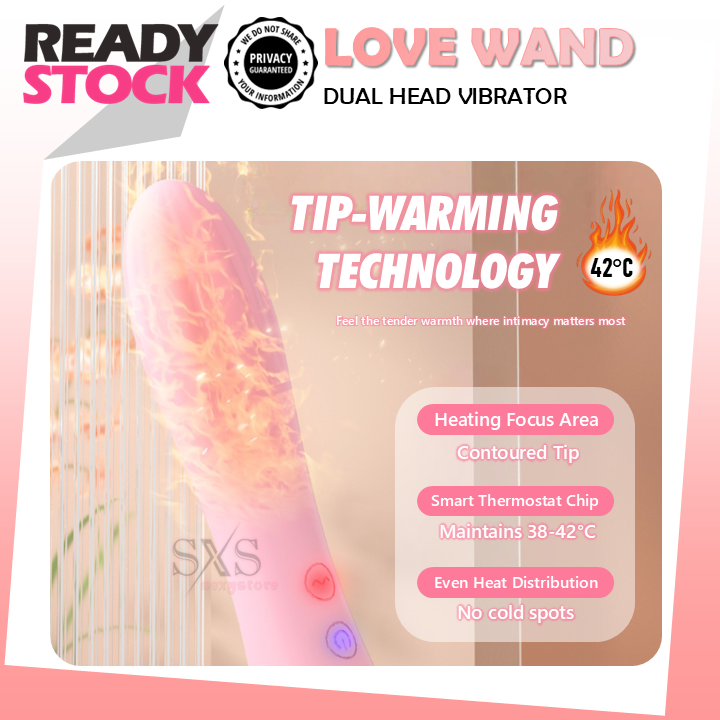 LILO "Love Wand" Dual-Head Vibrator Rechargeable Multi-Speed AV Massager for Women