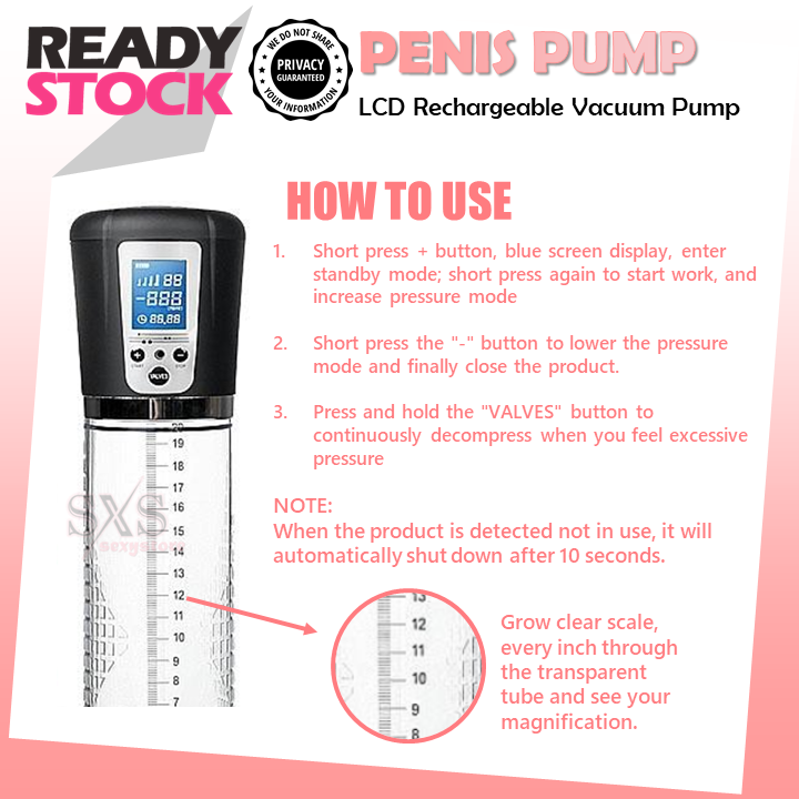 LCD Penis Pump – USB Rechargeable Vacuum Enlargement Pump for Men