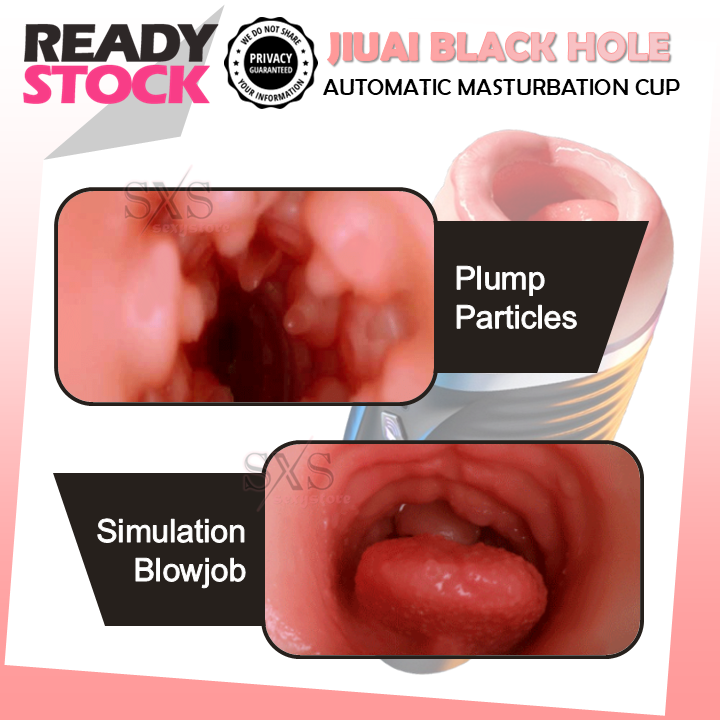 JIUAI Black Hole Dual Head Heating Function Masturbation Cup With Women Moaning Voice