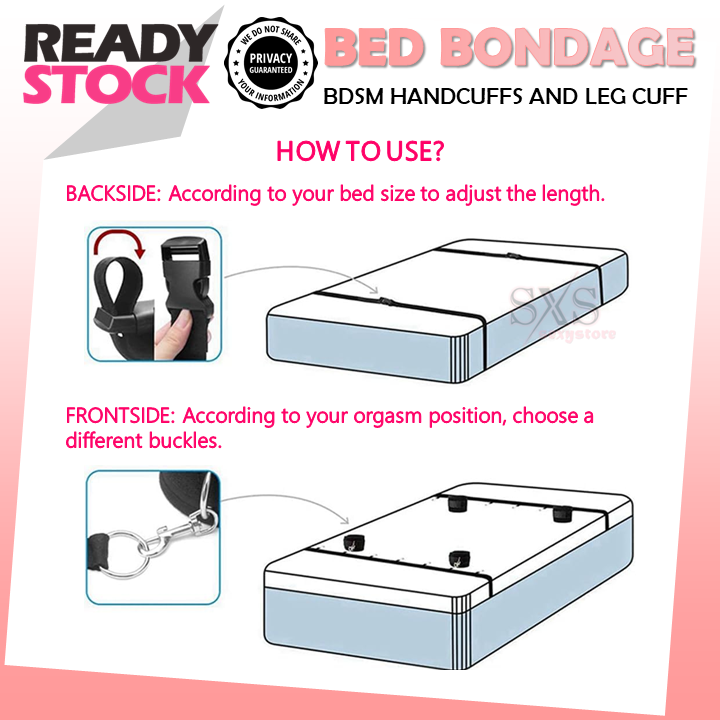 BDSM Bondage Strap Restraints – Adjustable Bed & Couples Play Set
