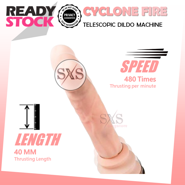 𝐇𝐀𝐍𝐃𝐒-𝐅𝐑𝐄𝐄 Cyclone Fire Telescopic Dildo Machine – Powerful Thrusting Vibrator for Women