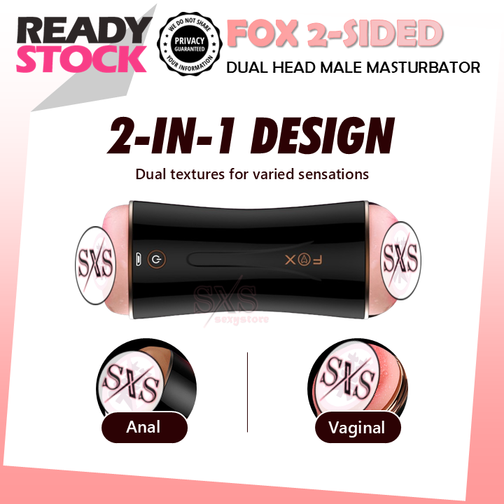 FOX 2-Sided Automatic Male Masturbator Dual Head Men Masturbation Cup