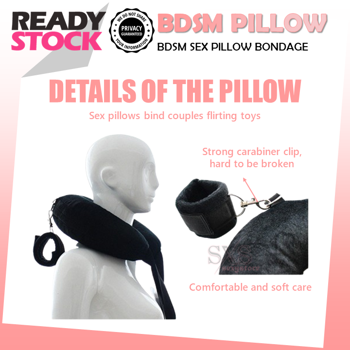 BDSM Sex Pillow – Bondage Pillow with Handcuffs & Leg Cuffs for Couples