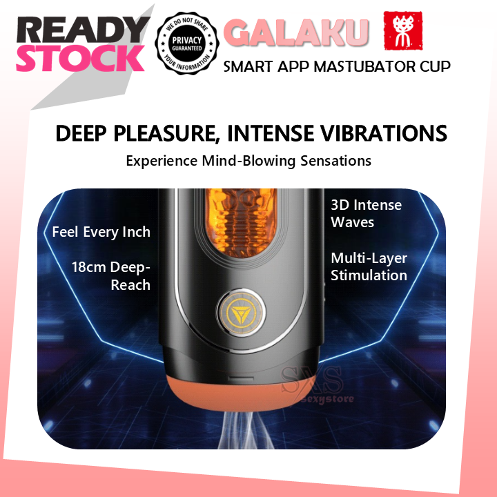 GALAKU Devourer Smart Masturbator Cup APP-Controlled Dual Stimulation with Vibration & Suction