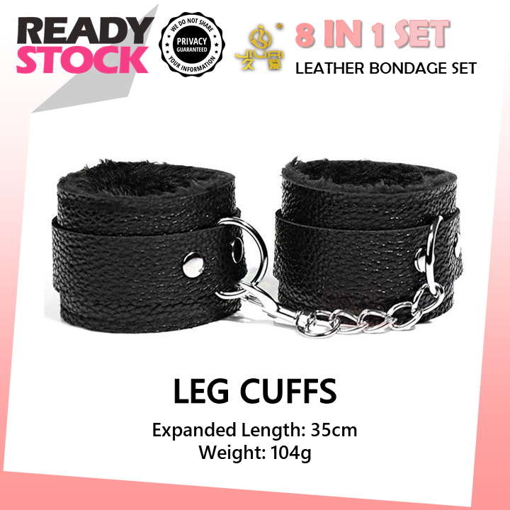 JIUAI 8 IN 1 BDSM Bondage Set – Faux Leather Restraints, Ball Gag, Whip & More for Couples