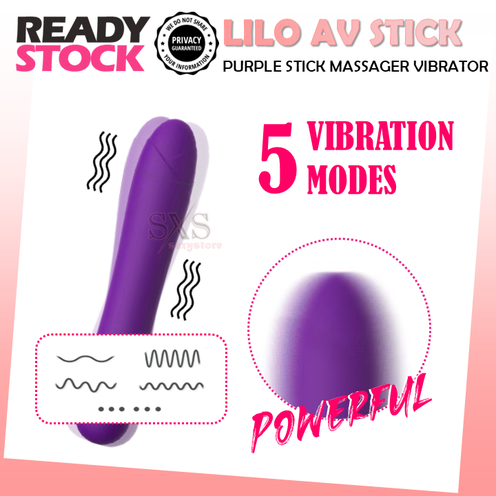 LILO Purple Stick G SPOT 5 Vibration Modes Bullet Vibrato AV Stick Massager
