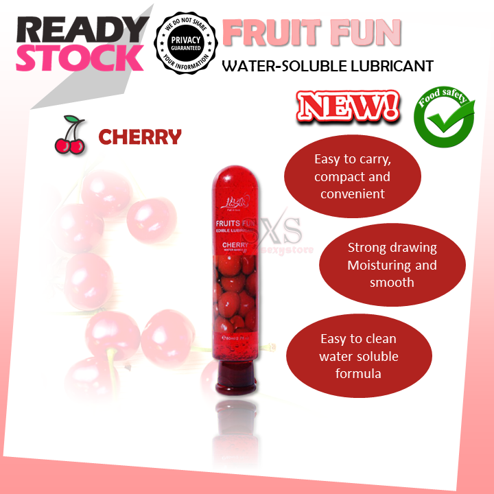 FRUITS FUN 80ML Water Soluble Sex Lubricant Oil Gel Smooth Fruity Adult Sexual Jelly Gel Edible Flavor Sex Toys 润滑油 可食用