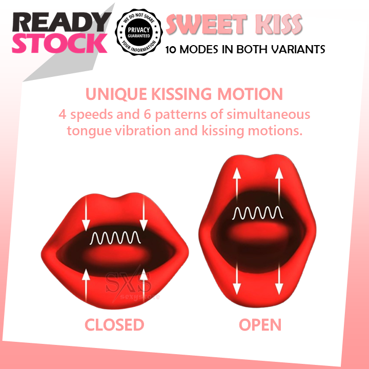 Sweet Kiss 3 in 1 Licking Tongue Dildo Vibrator 10 Frequency Vibrator Sex Toys for Women Rechargeable Waterproof