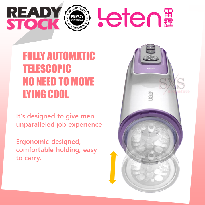 LETEN AV Rola Misaki Rechargeable Automatic Telescopic Male Masturbator Cup