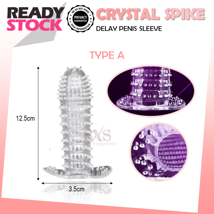 🔥Kondom Crystal Spike Lelaki Pembesar Lengan Kristal Pembesaran Kondom Keseronokan Maksimum Tahan Lama KONDOM BOLEH DIGUNAKAN SEMULA 颗粒水晶套 安全套