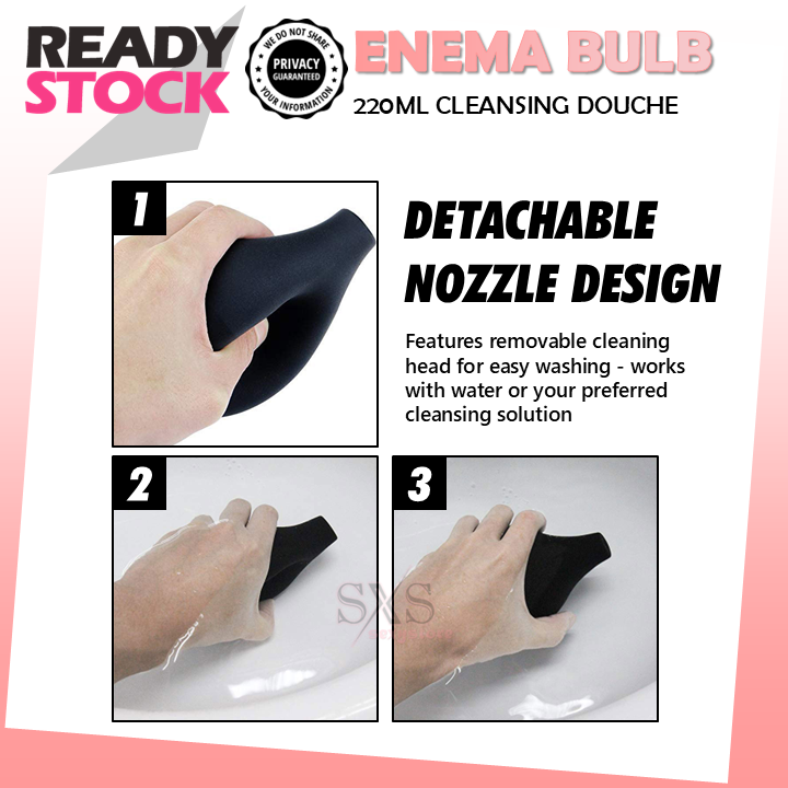 220ml Enema Bulb for Men & Women Vaginal & Anal Cleansing Douche for Intimate Hygiene