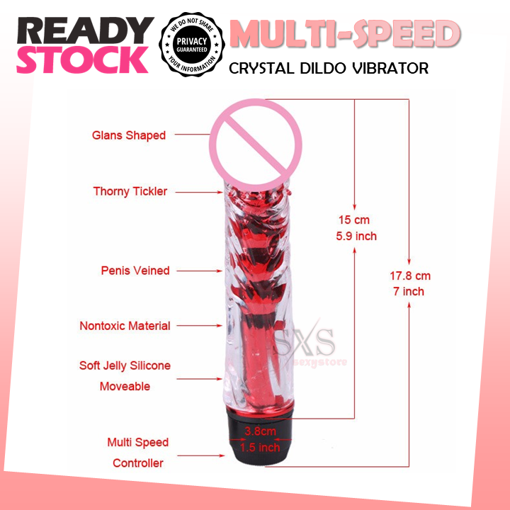 GILE SYOK Multi Speed Crystal Dildo Vibrator Massager Masturbator Sex Toy For Women Alat Sek Seks Toy Wanita 自慰棒 按摩棒