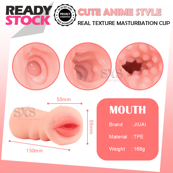 JIUAI Cute Anime Style Pocket Fake Pussy Male Masturbation Cup TPE Silicone