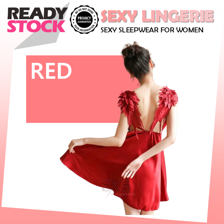 Sexy Lace Back Wings Lingerie Lady Sling Sexy Backless Sexy Suit Elegant Babydoll Night