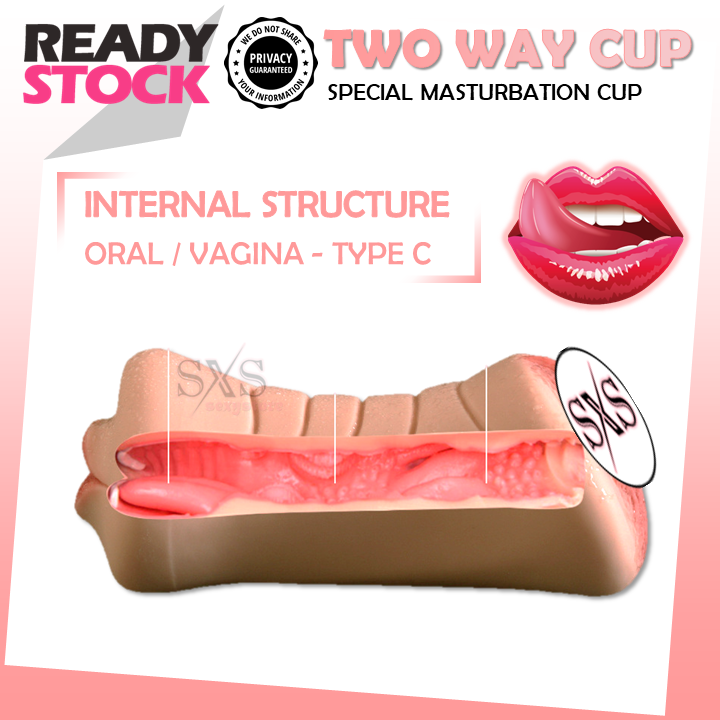 🔥TWO WAY🔥Double Hole Masturbation Cup Simulation Aeroplane Cup Oral Sex Anal Sex Vagina Sex Double Head Men Sex Toy 飞机杯