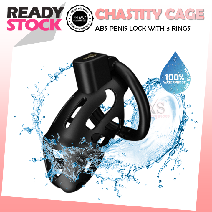 Male Chastity Cage Lightweight Resin ABS Cock Cage with 3 Ring Sizes