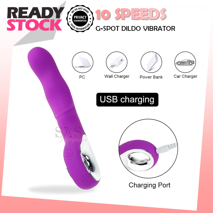 10 Speeds G-Spot AV Vibrator USB Charging Silicone Female Dildo Vibrator 自慰棒 按摩棒 震动棒