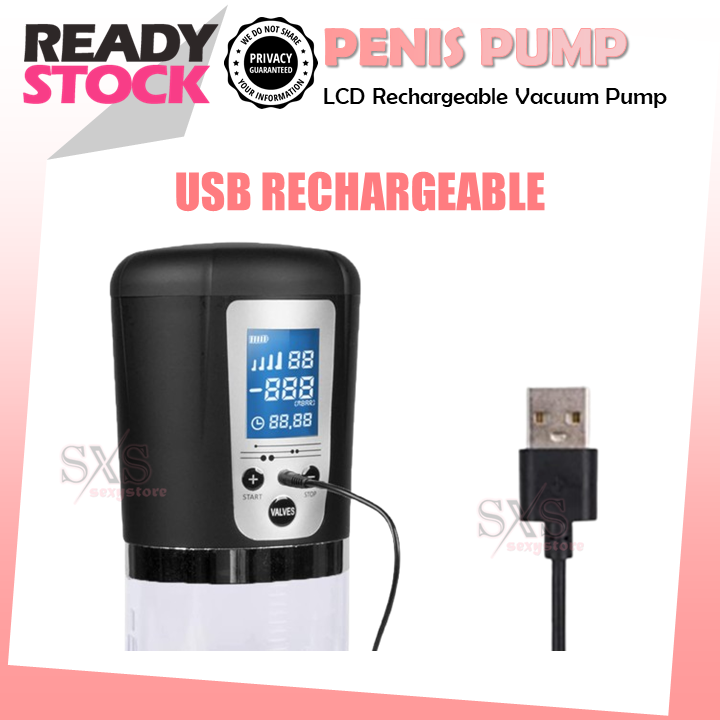 LCD Penis Pump – USB Rechargeable Vacuum Enlargement Pump for Men